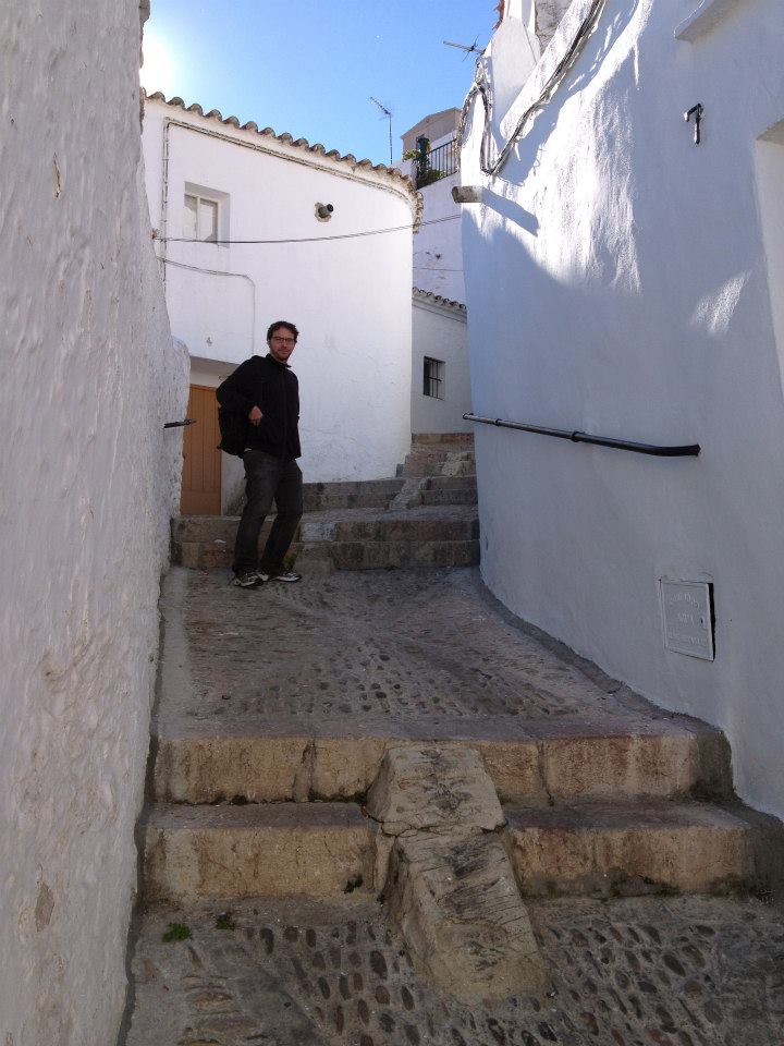 One of the many narrow 45 degree angle streets typical of Arcos
